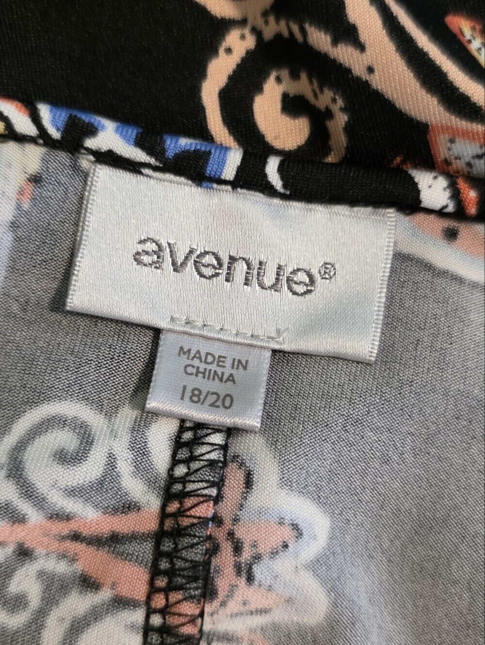 Avenue Black Paisley Print Sleeveless Knit Dress Size 18/20, Casual, Colorful - Picture 7 of 10